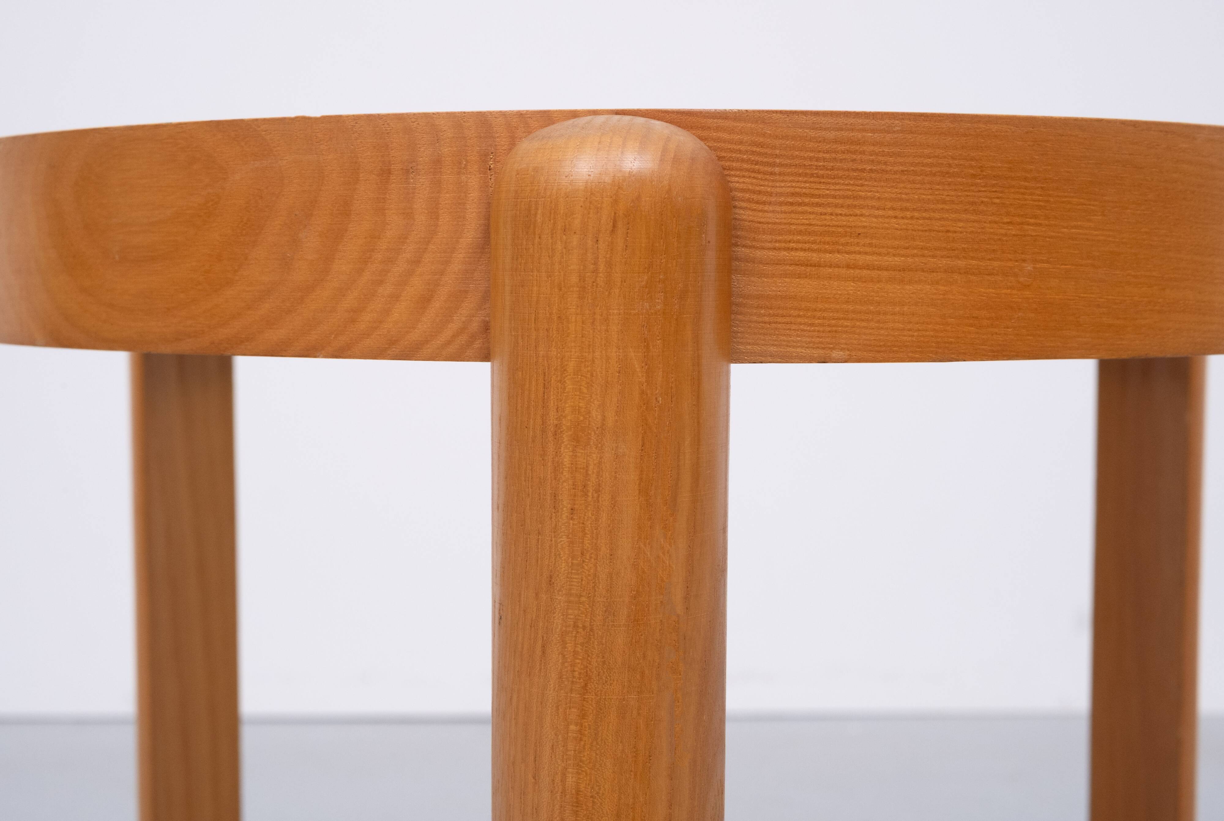 Porada Arredi Beechwood Smoked Glass side tables 1970s Italy