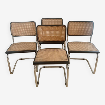 Série de 4 chaises Cesca B32 par Marcel Breuer