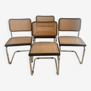 Series of 4 Cesca B32 chairs by Marcel Breuer