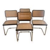 Series of 4 Cesca B32 chairs by Marcel Breuer