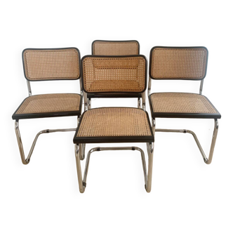 Série de 4 chaises Cesca B32 par Marcel Breuer