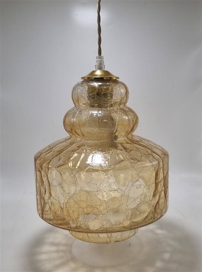 Amber glass pendant light