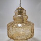 Amber glass pendant light