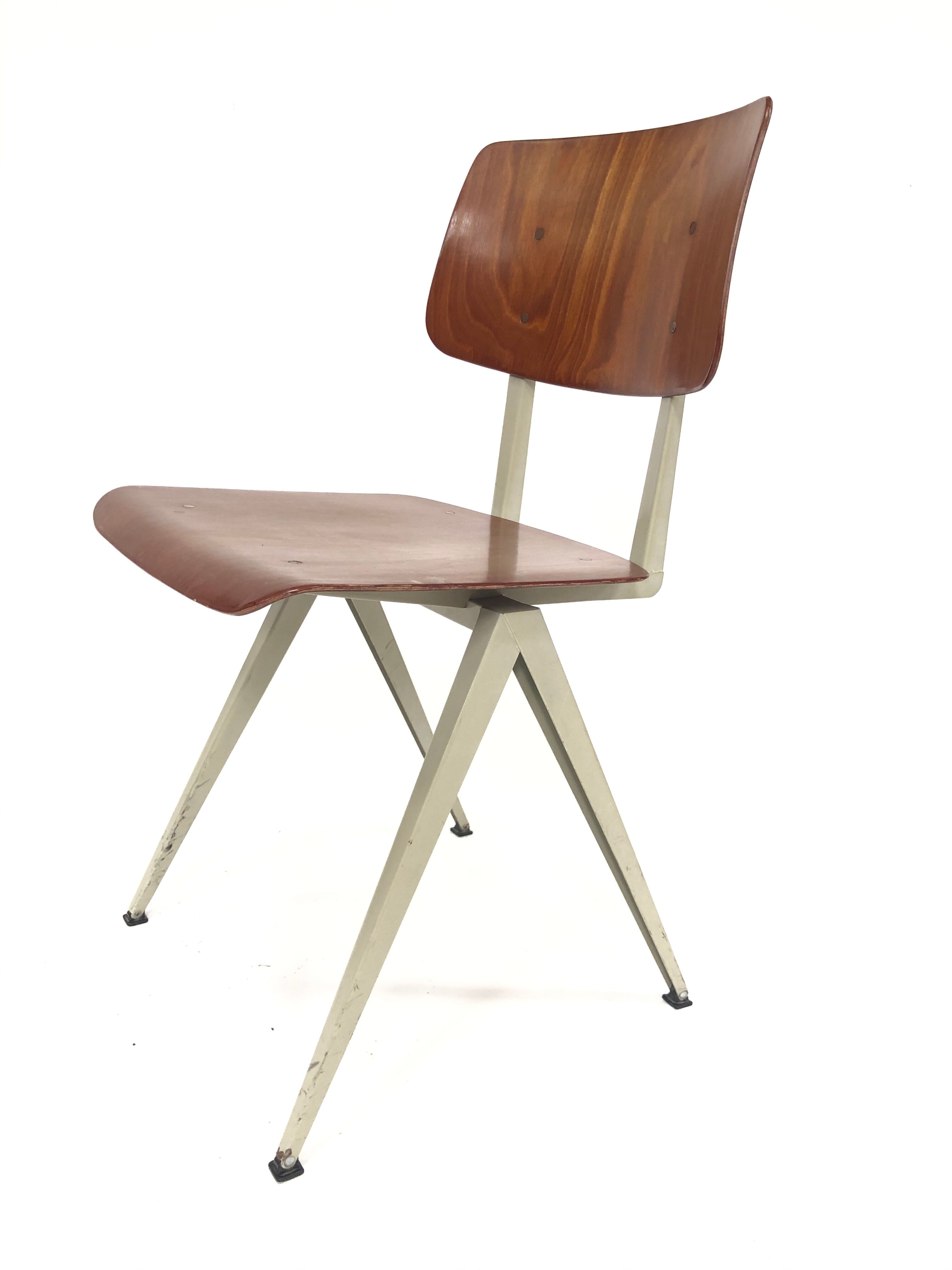 Lot of 4 vintage school chairs Galvanitas S16 Netherlands