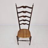 Mid Century High Back Chiavari Ladder Chair, Italy 1950's