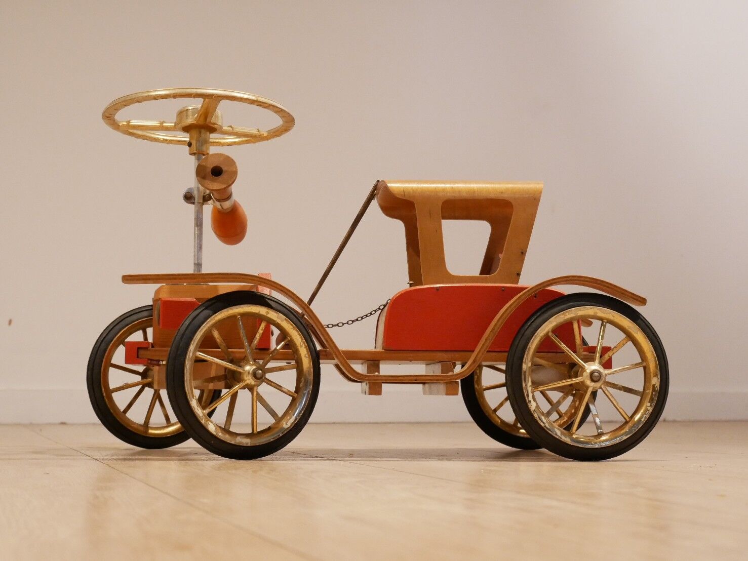 Dutch design plywood car toy for child 1950