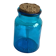 Blue glass jar with Henkel cork stopper - vintage