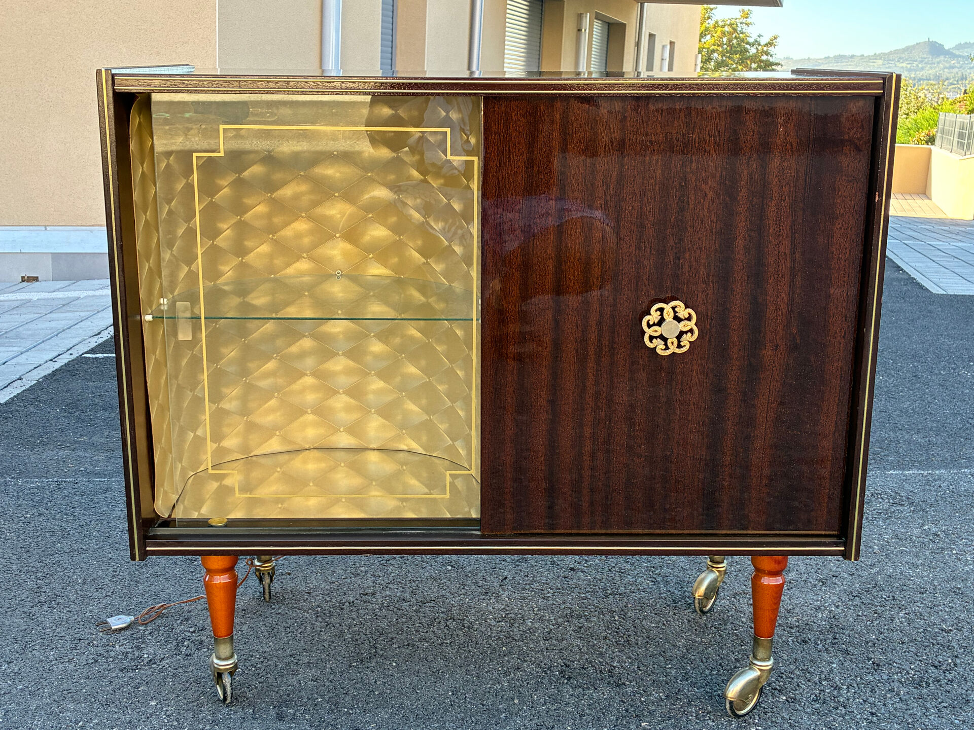 Vintage 60s console TV bar