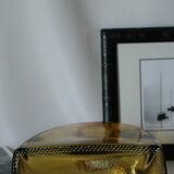 Vintage thick amber glazed glass carafe vase