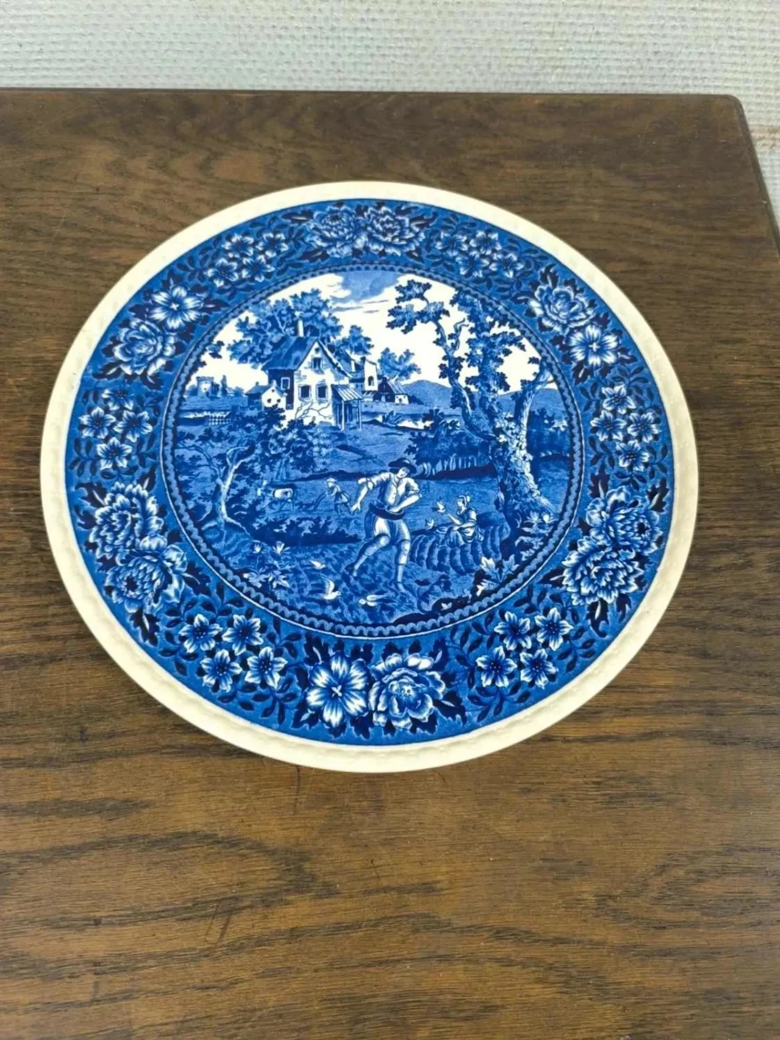 Round cake plate Villeroy and Boch Rusticana blue