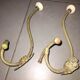 Antique metal and ceramic hooks