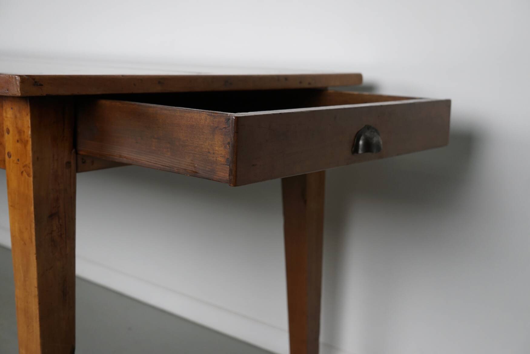 Antique Cherry Early 20th Century French Rustic Farmhouse Dining Table