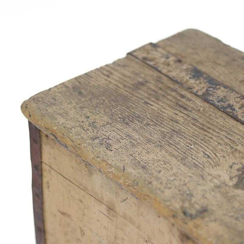 Antique 19th Century Primitive Weathered Painted Transport Chest