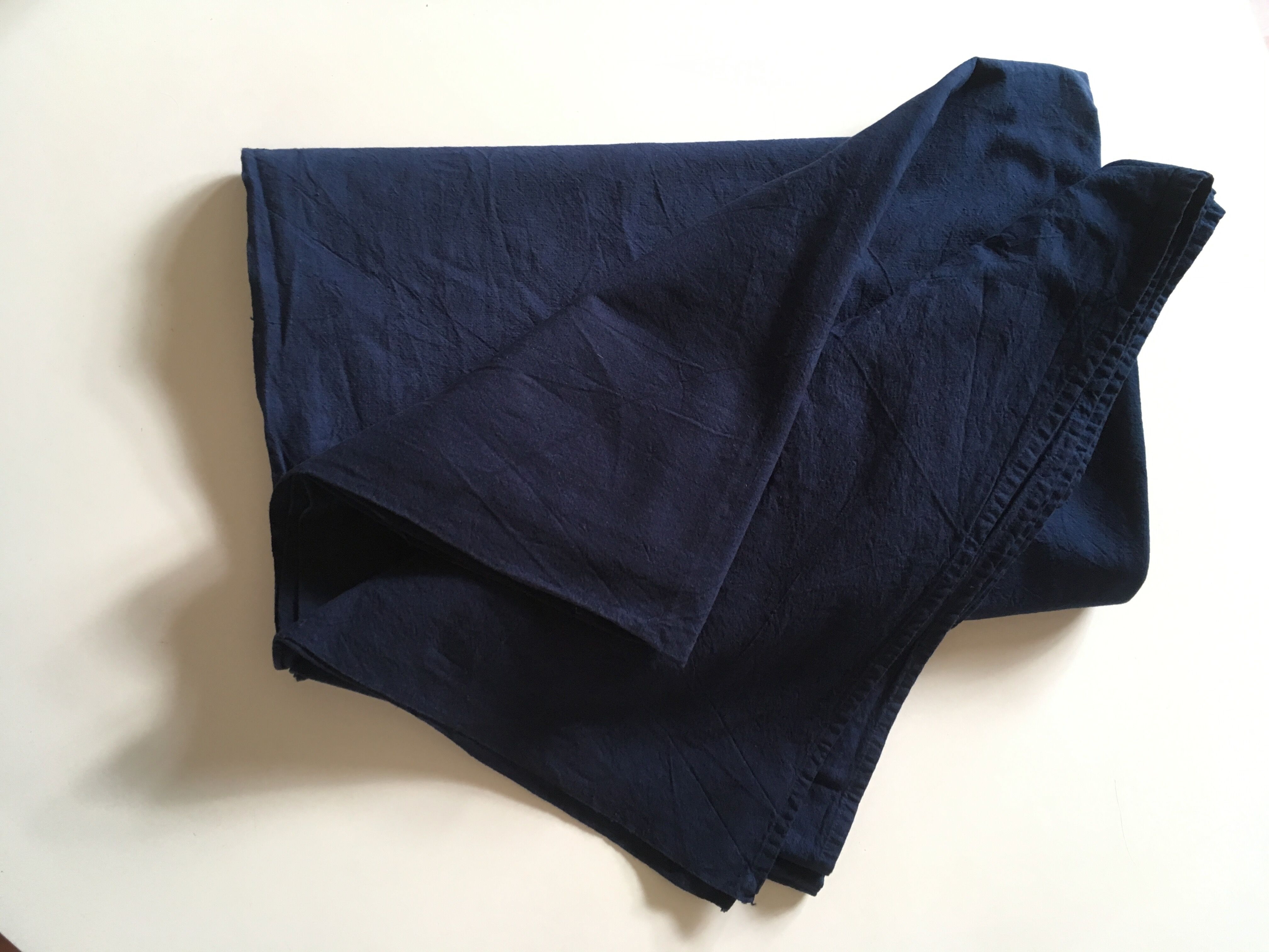 Large linen mixed blue indigo linen L 2.80
