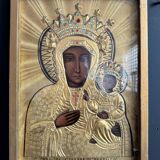 Painted icon and repoussé metal, Poland, early 20th century