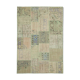 Handwoven oriental overdyed 169 cm x 245 cm beige patchwork rug