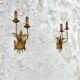 Pair of gold metal sconces