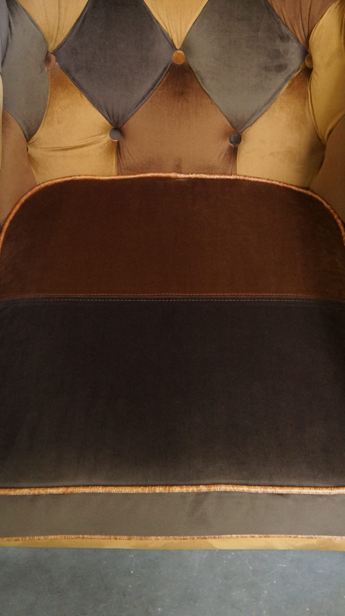 Unique fabric patchwork Chesterfield club armchair in English style