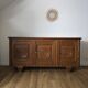 Solid oak sideboard, brutalist and Art Deco work, mid-century.