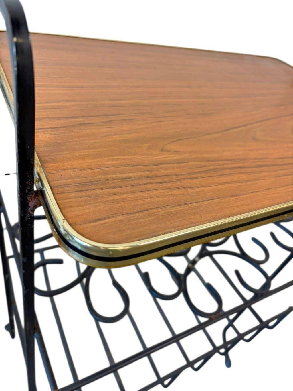Vintage metal floor shelf / multi-level display / side table