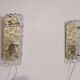 Pair of crystal and brass wall lamps by Carl Fagerlund for Orrefors