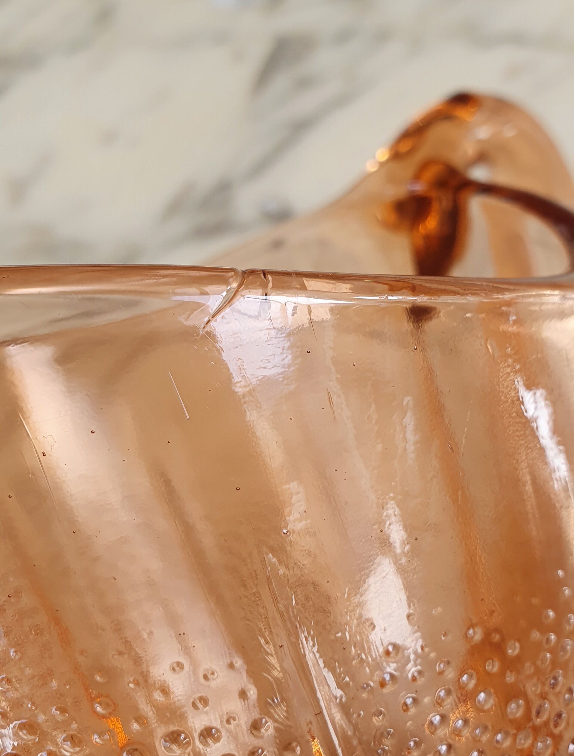 Pichet verre rose 1960