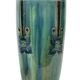 Pair of Blue Art Nouveau Vases Flemish Pottery Antiques