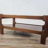 Teak coffee table with smoked glass top