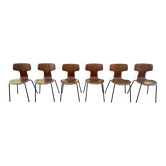 Lot de 6 chaises scandinave Fritz Hansen 1960
