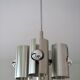 Hanging lamp 4 brushed metal lights space age 70s