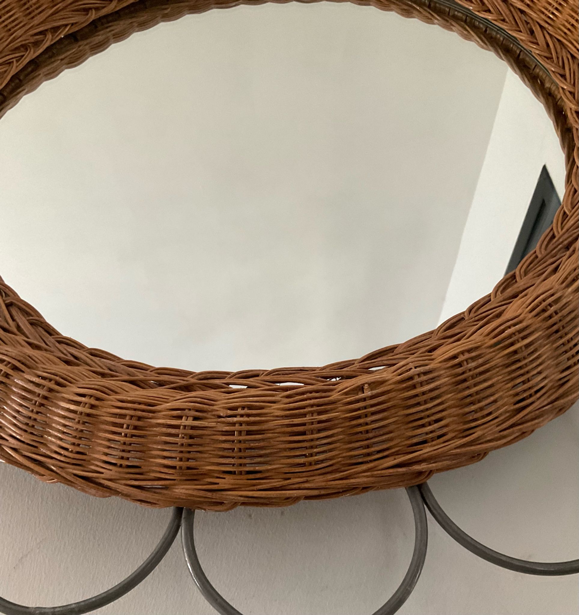 Miroir vintage en rotin