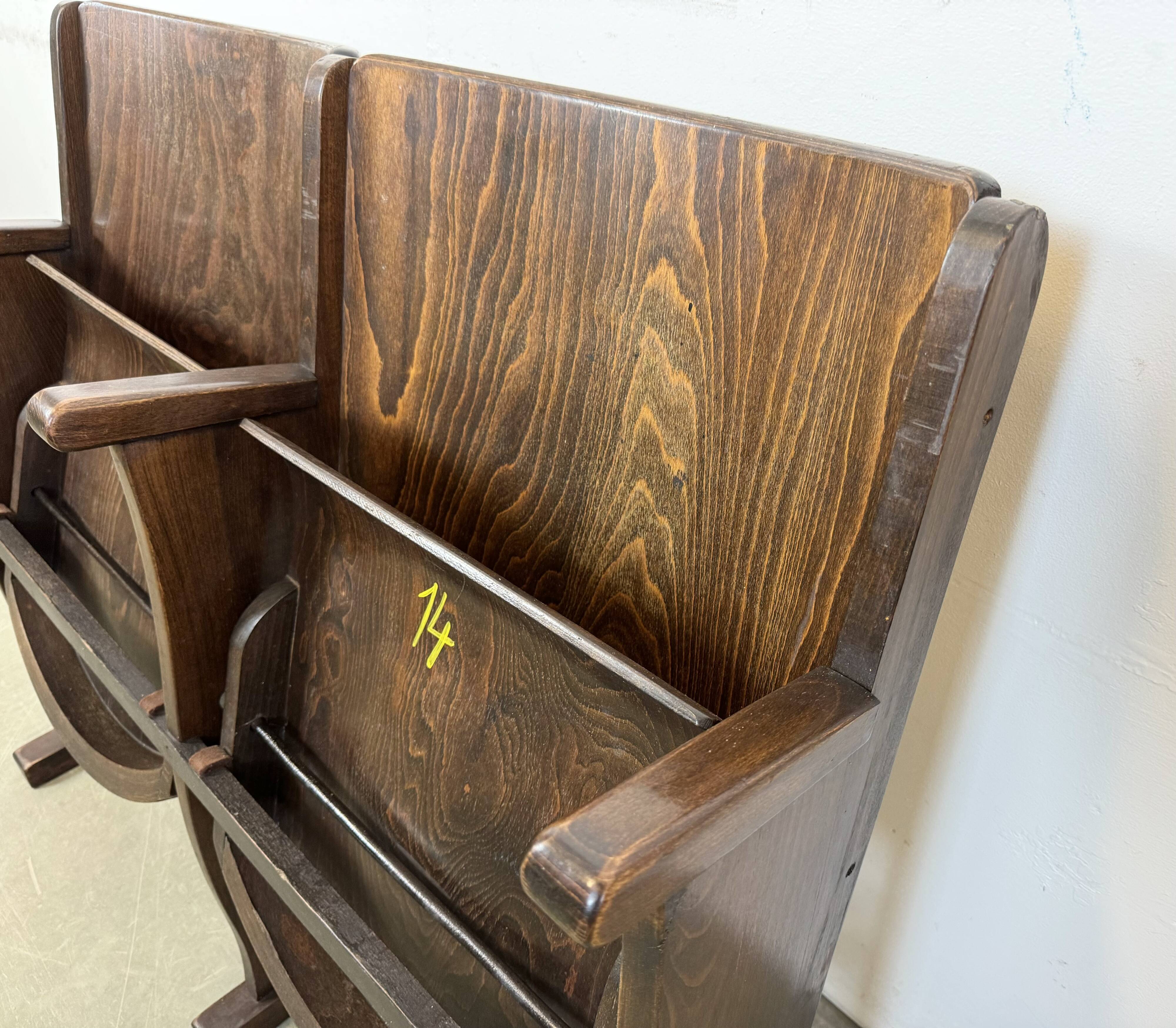 Vintage Two-Seat Cinema Bench from TON, 1960s