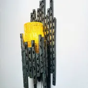 Brutalist Wall Lamp By Marcel Fantoni For Fantoni Studio Firenze, Italy, 1960S