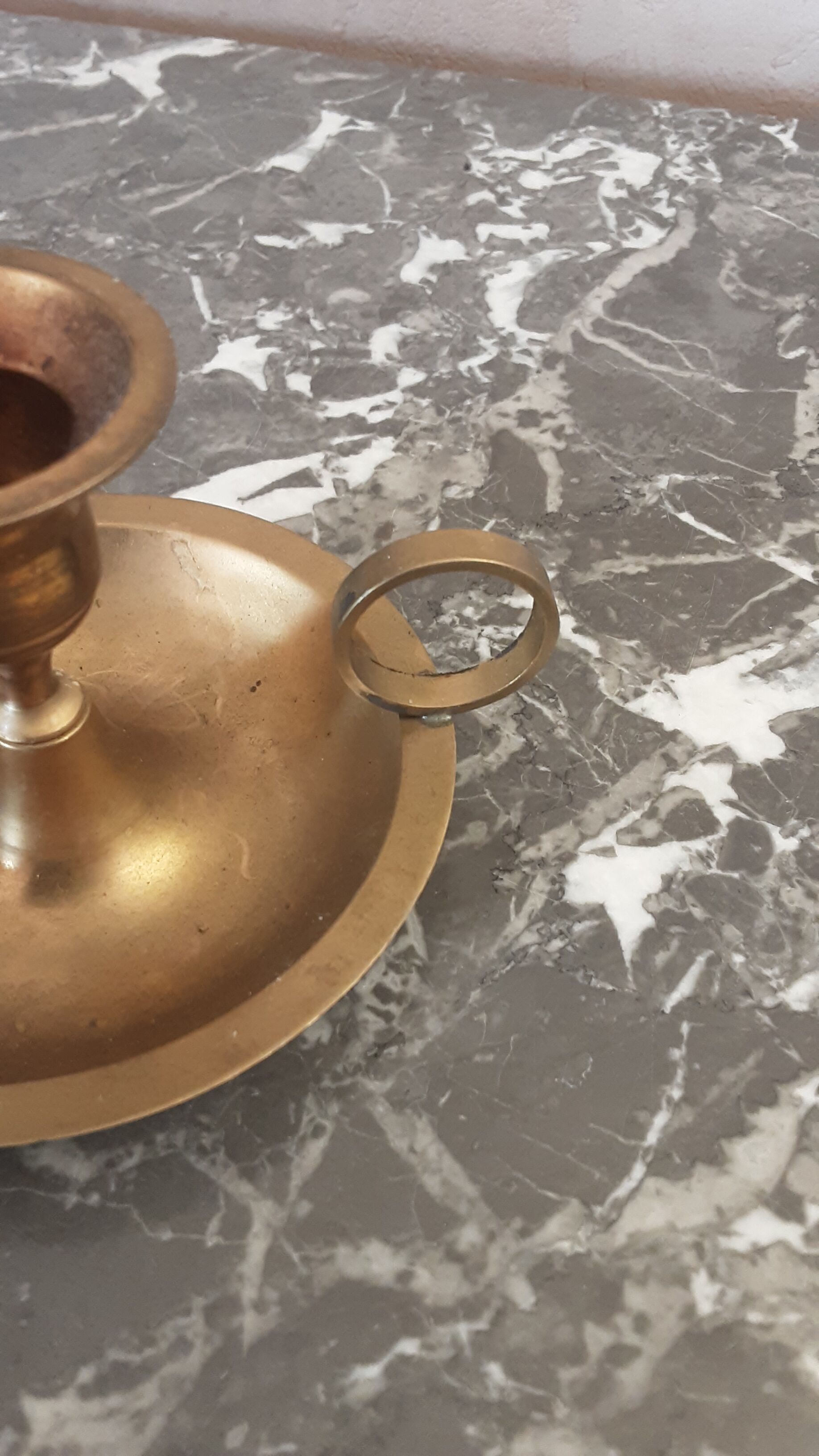 Brass hand-held candle holder - vintage