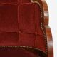Chaise de salle à manger/d'appoint Art Déco « nuages » avec un luxueux revêtement rouge