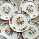 Table service in vintage earthenware Mills of Wolves "ORCHIES" 44 pieces