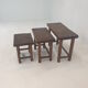 Set of 3 Brutalist Wooden Nesting Tables, Holland 1960s
