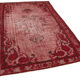 Hand-knotted hi-low pile oriental 1970s 170 cm x 261 cm red carpet