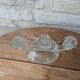 Antique molded glass candle holder for 3 taper candles