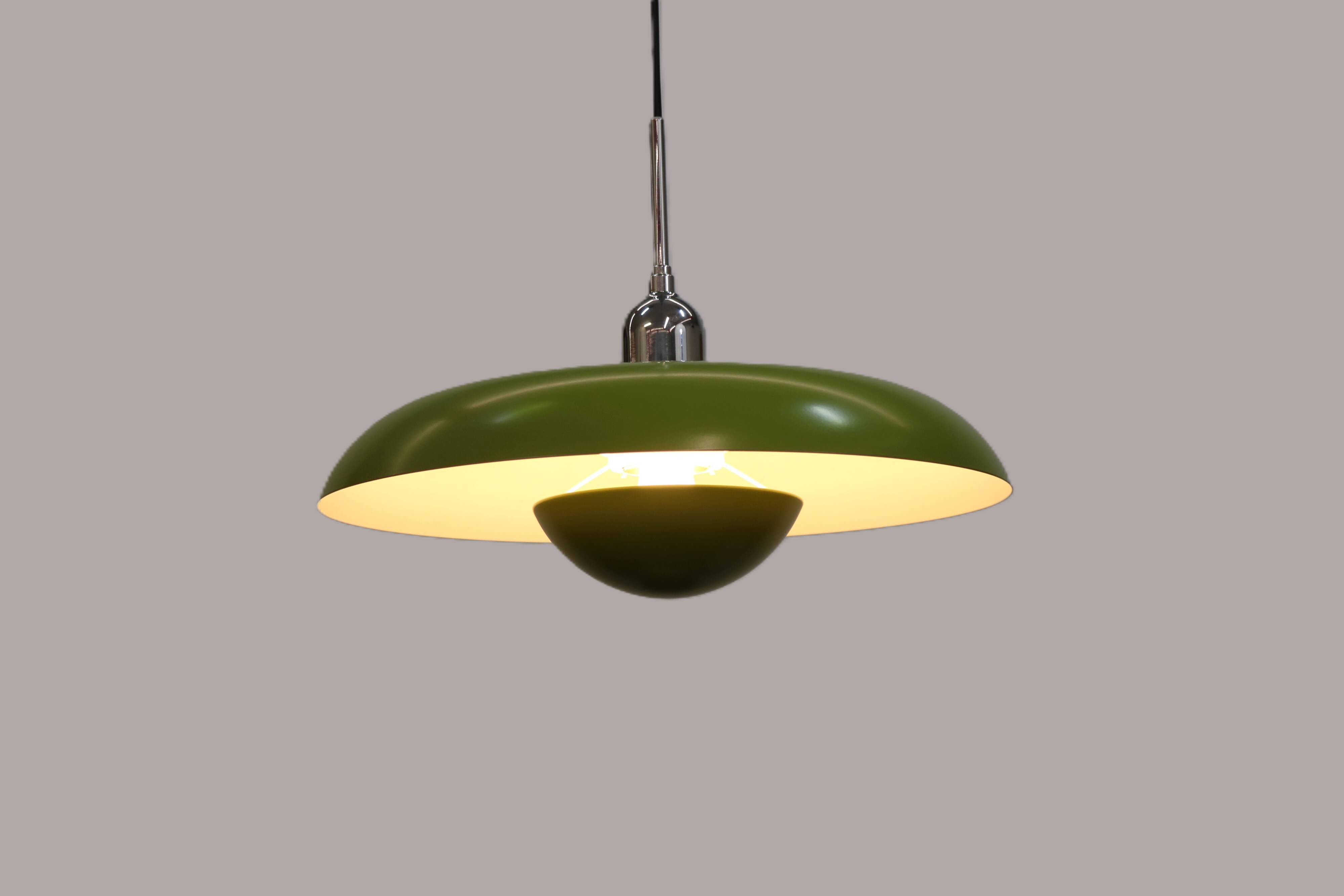Vintage lime green Piet Hein RA-400 Pendant Lamp: Danish Modern Lighting -