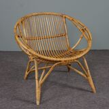 Rattan armchair, Rohé Noordwolde, 1950