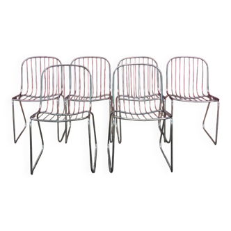 6 chaises style Gastone Rinaldi vintage