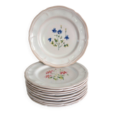 10 large pierre motton plates for gien circa 1930