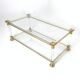 Rectangular Glass Coffee Table with Brass and Acrylic Glass Frame