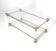 Table basse rectangulaire en verre avec cadre en laiton et verre acrylique