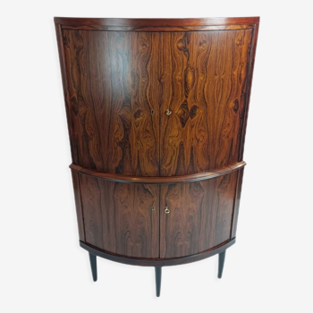 Rosewood vintage corner cabinet scandinavian design 1960s