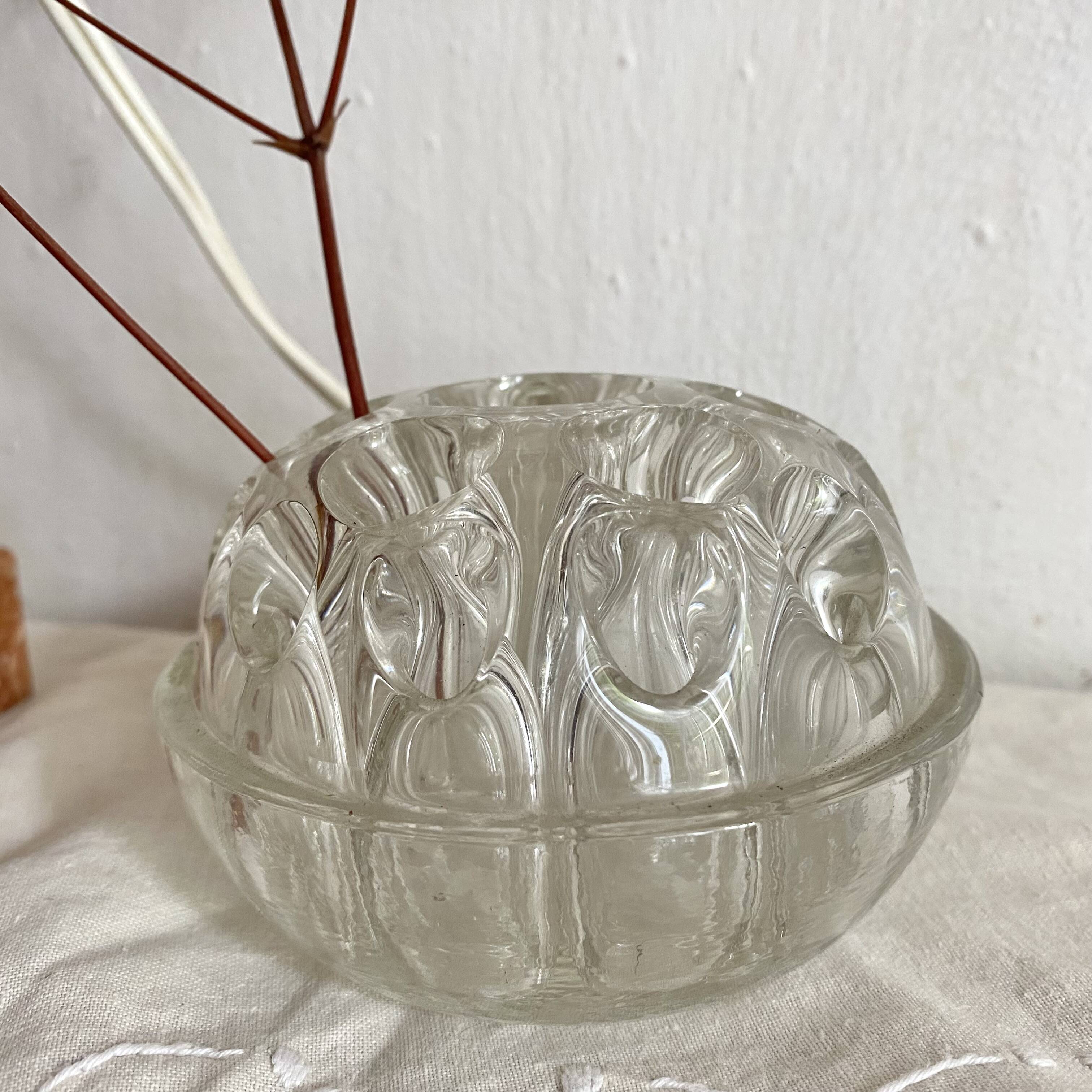 Molded glass flower picks