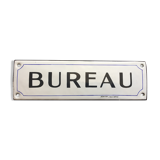 Old enamelled plate "Bureau" 6x20cm