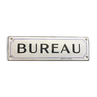 Old enamelled plate "Bureau" 6x20cm