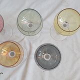 5 colored wine glasses
